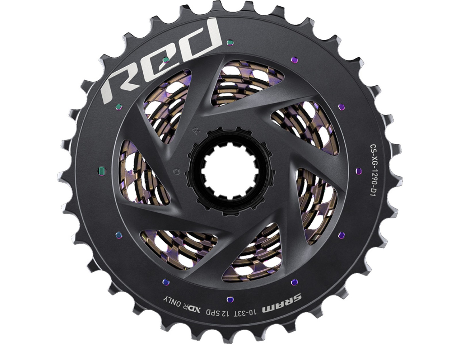 FH CASS SRAM RED AXS XG1290 10-33 12s XDR RAINBOW #180259